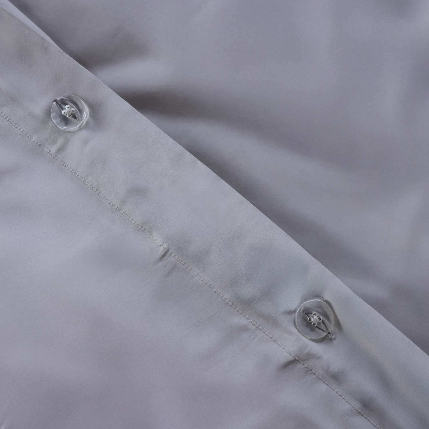 Light Grey Organic Cotton Percale Duvet Cover