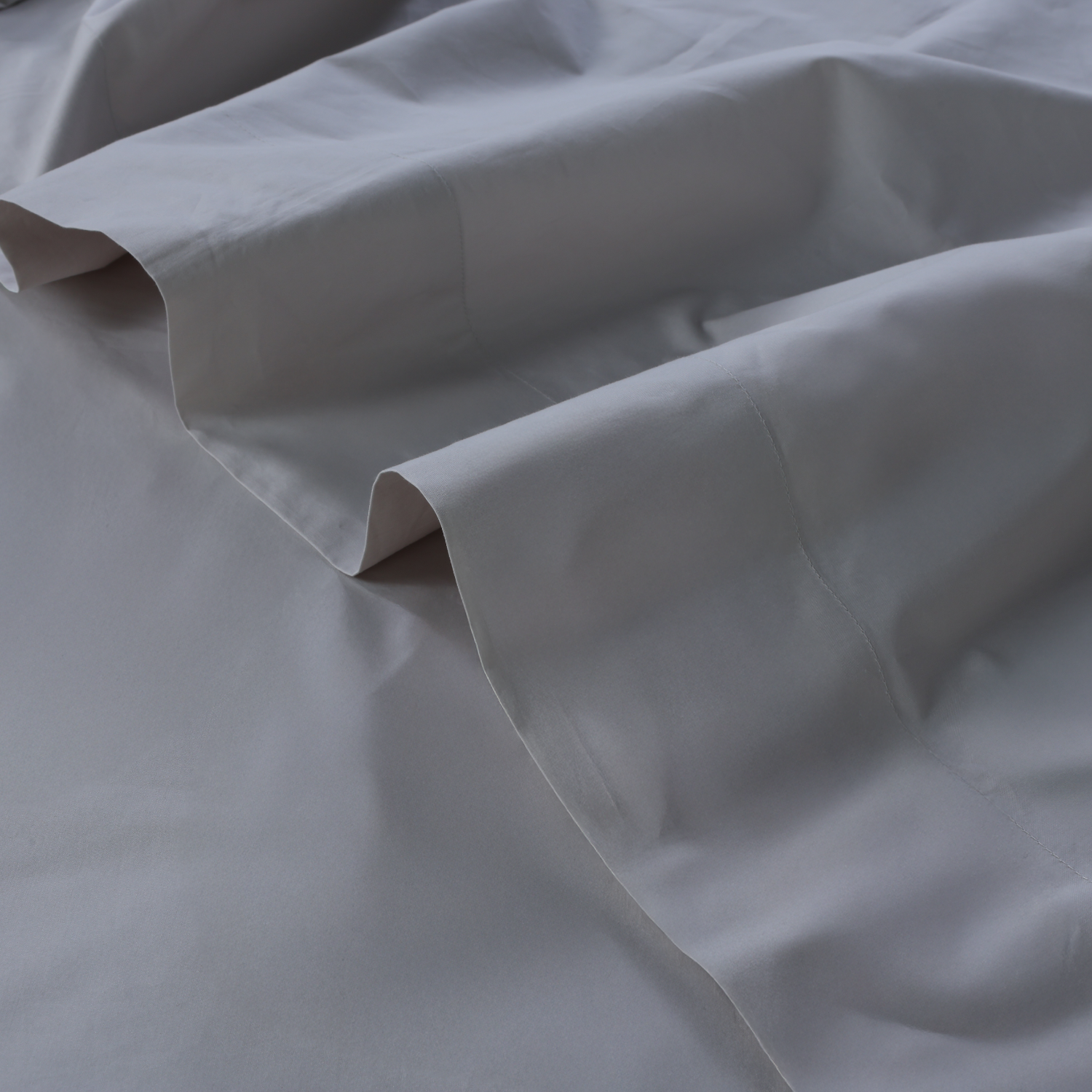 Light Grey Organic Cotton Percale Flat Sheet