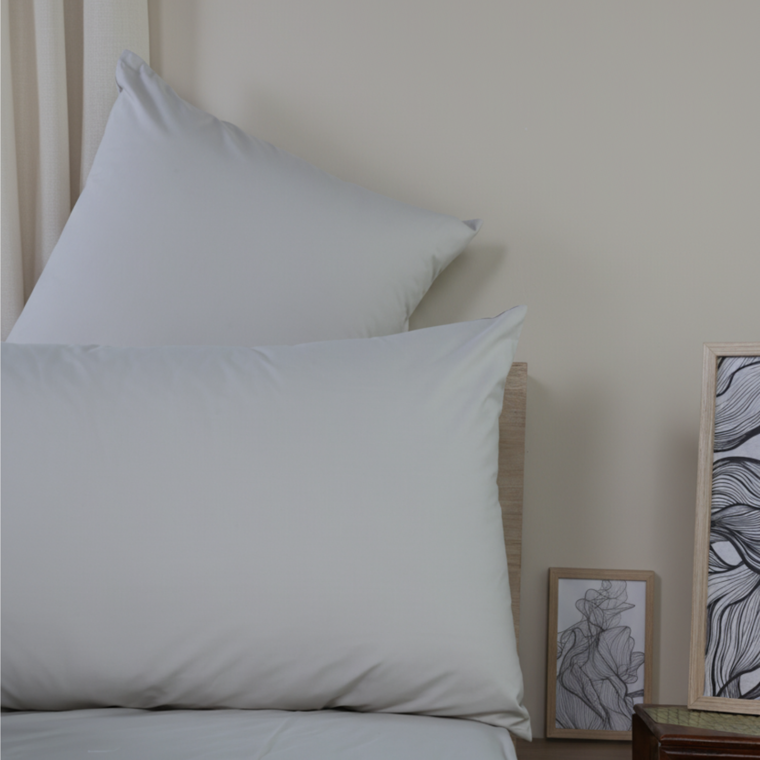 Light Grey Organic Cotton Percale Pillowcases