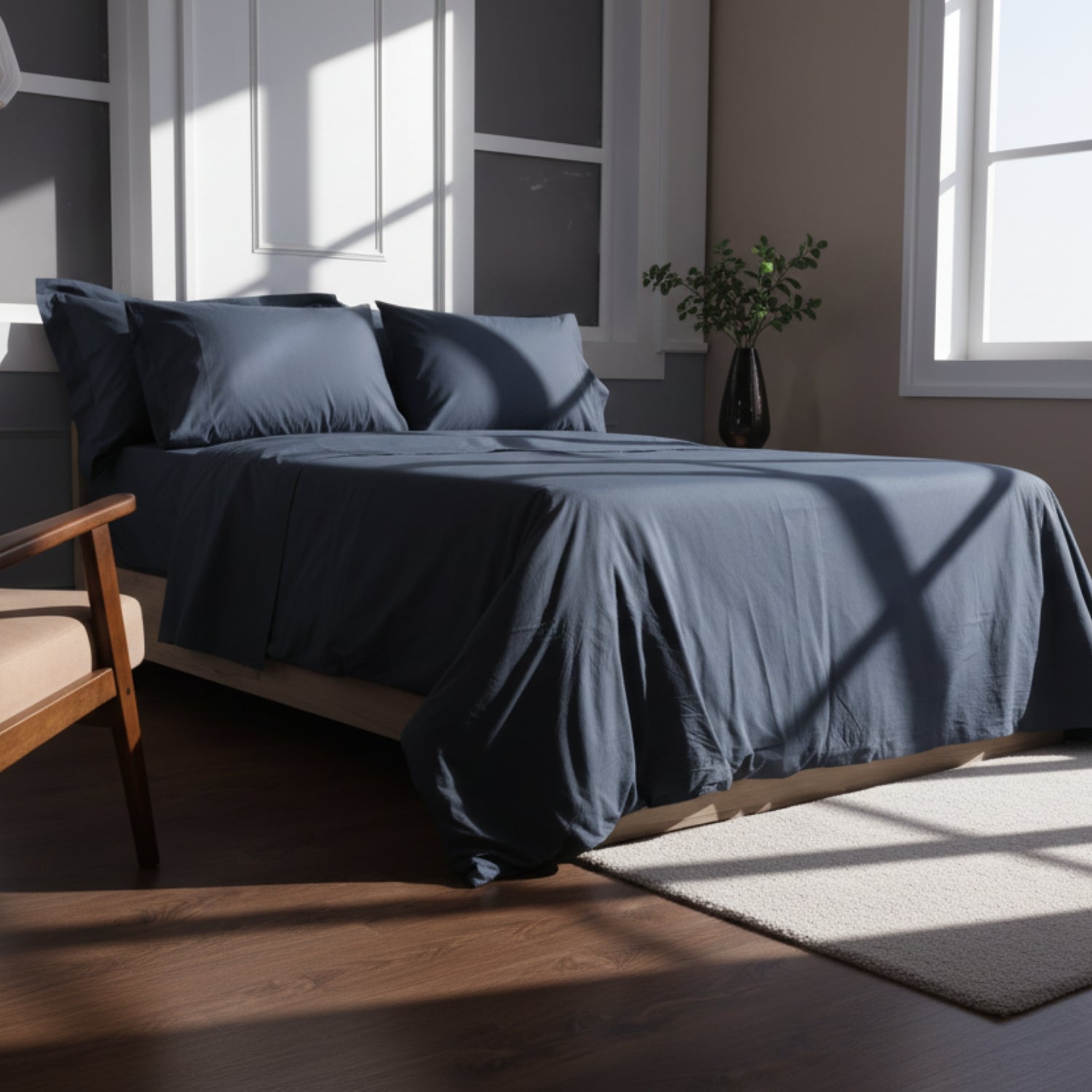 Nightfall Organic Cotton Percale Fitted Sheet