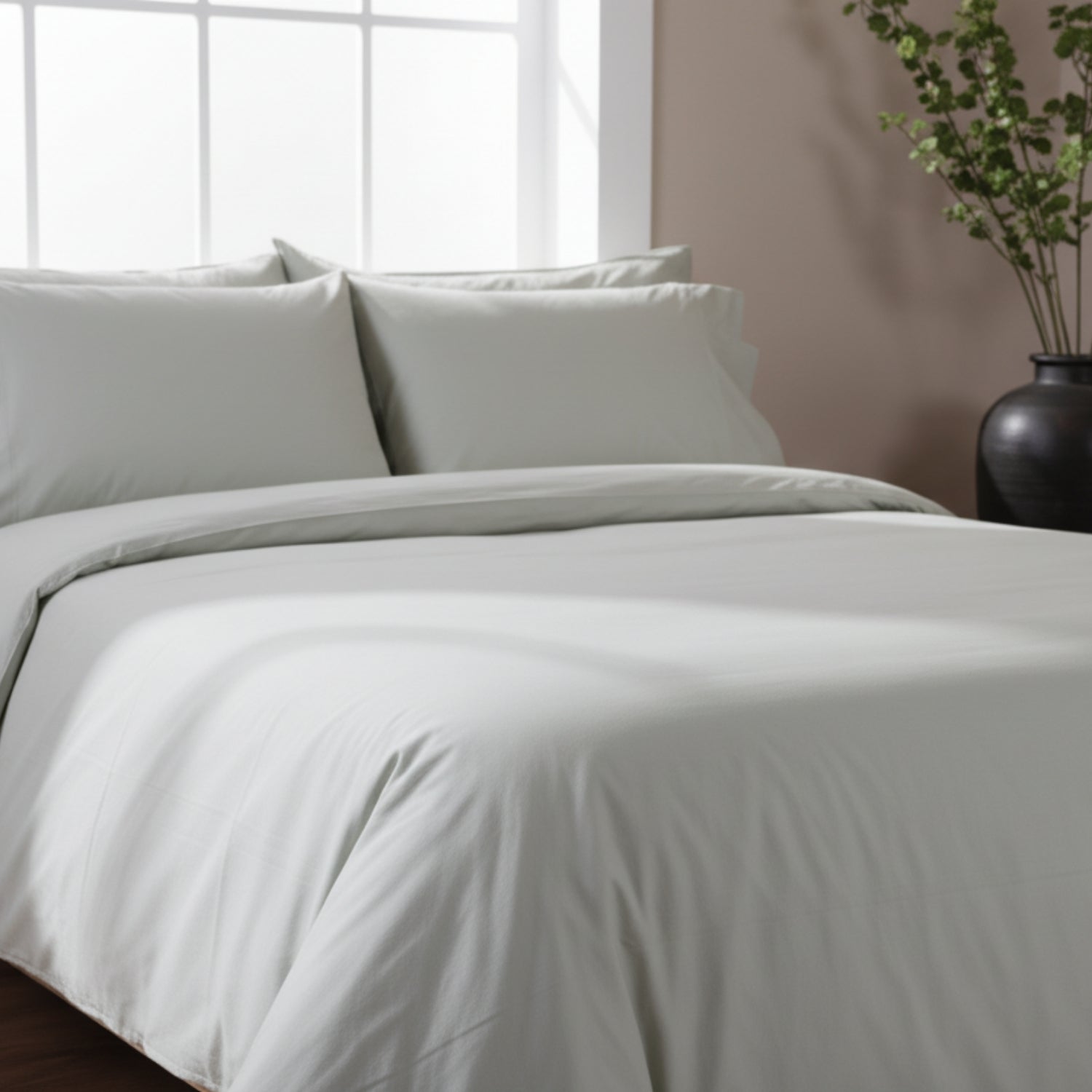 Sage Organic Cotton Percale Duvet Cover