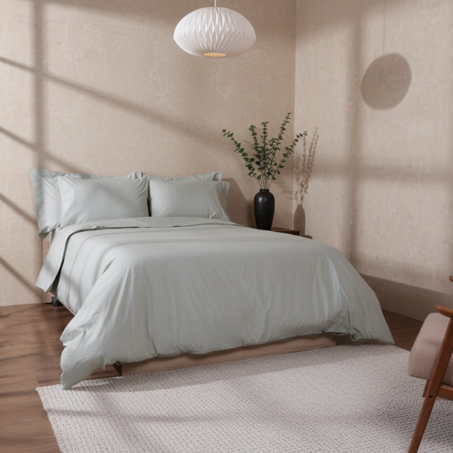 Sage Organic Cotton Percale Fitted Sheet