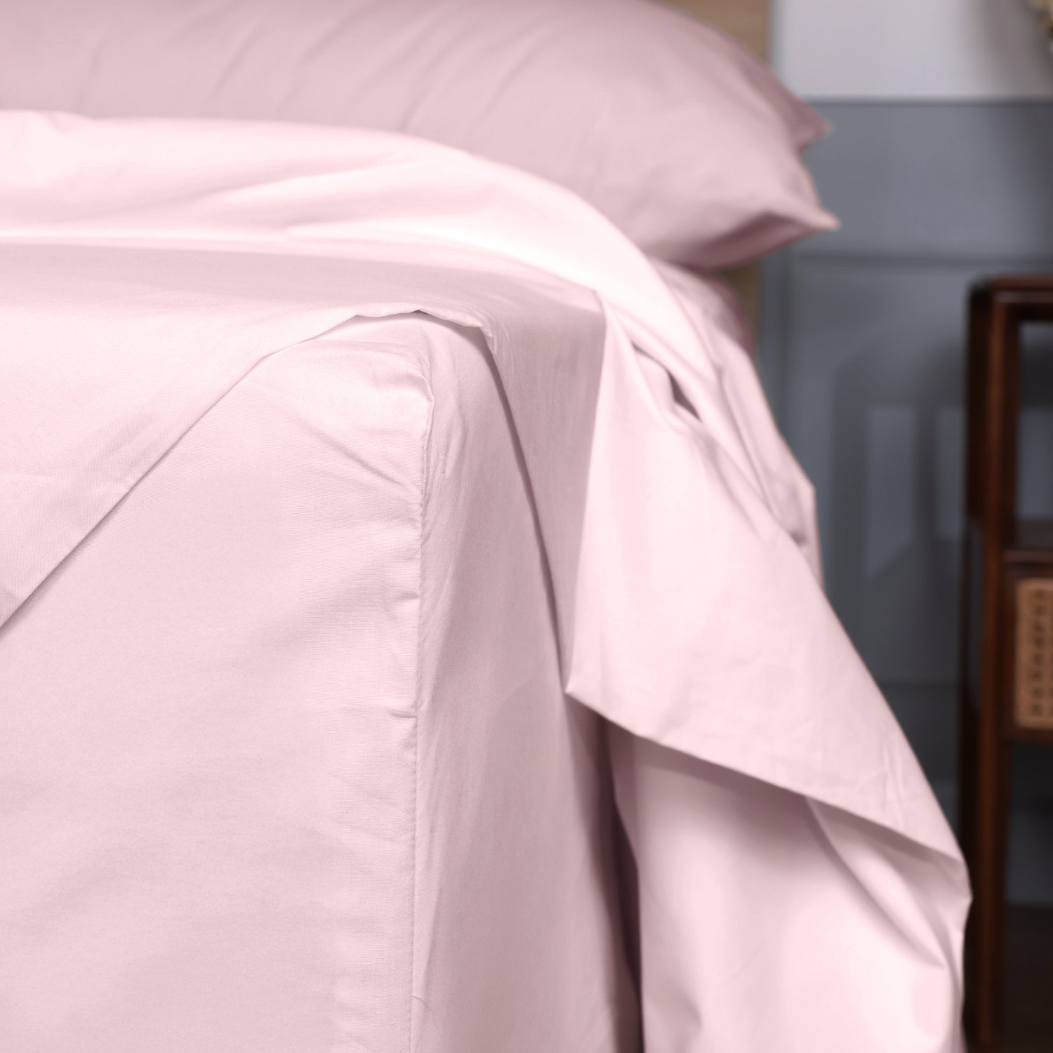 Soft Blush Organic Cotton Percale Fitted Sheet