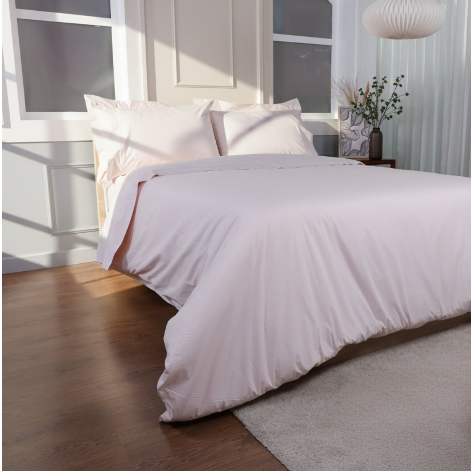Soft Blush Organic Cotton Percale Fitted Sheet