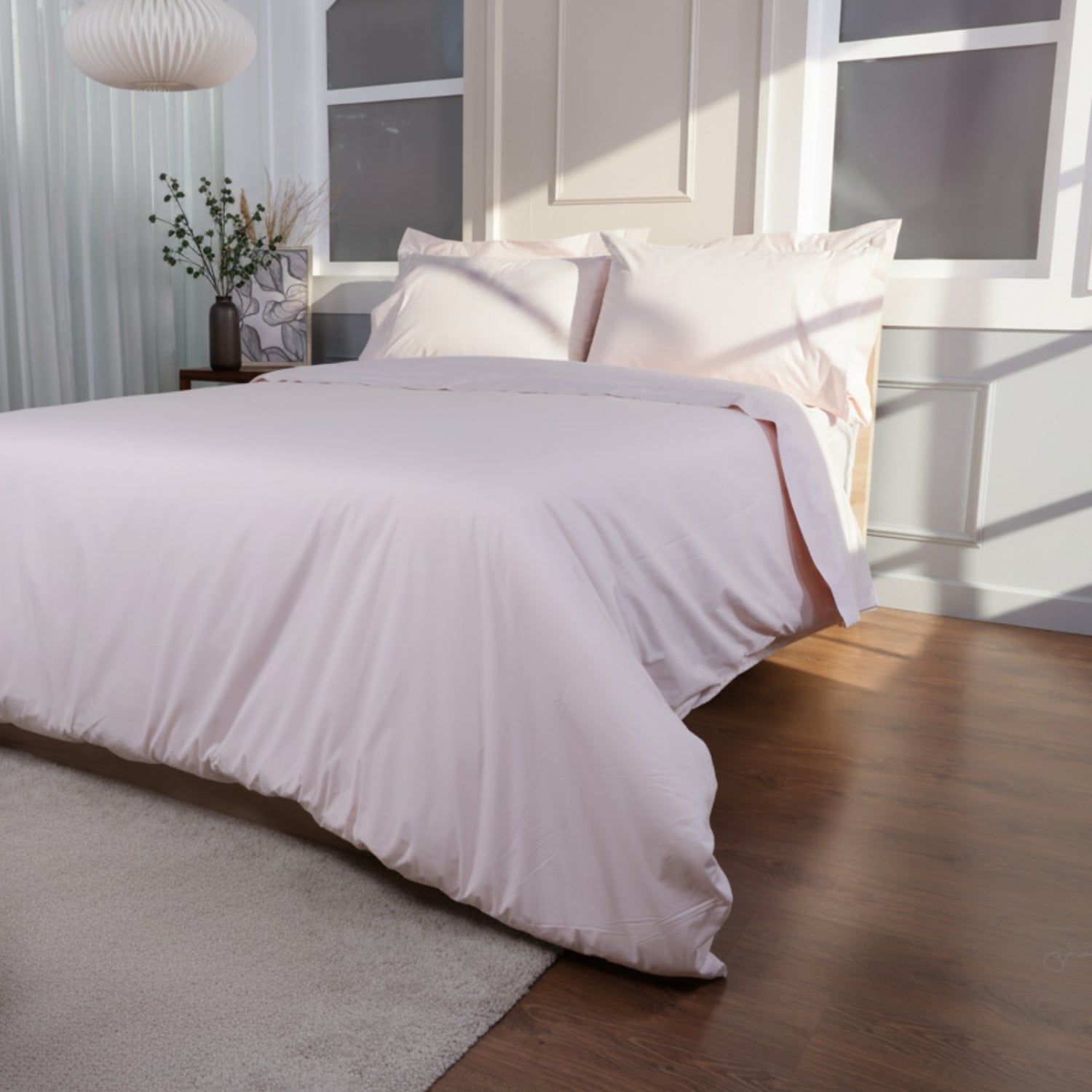 Soft Blush Cotton Percale Pillowcases