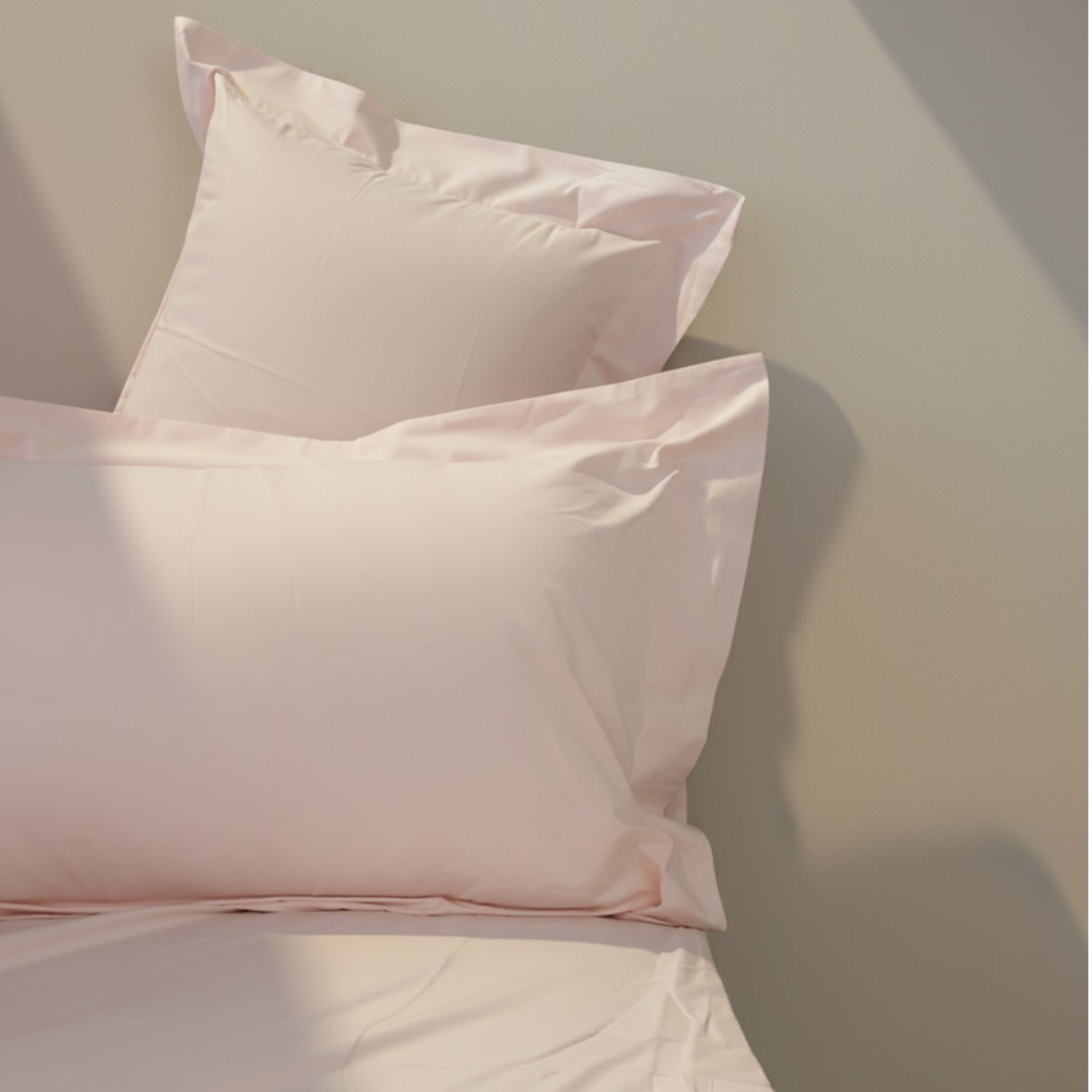 Soft Blush Organic Cotton Percale Oxford Pillowcases