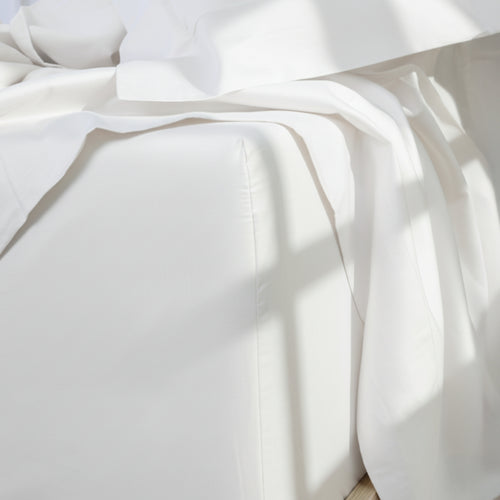 White Organic Cotton Percale Fitted Sheet