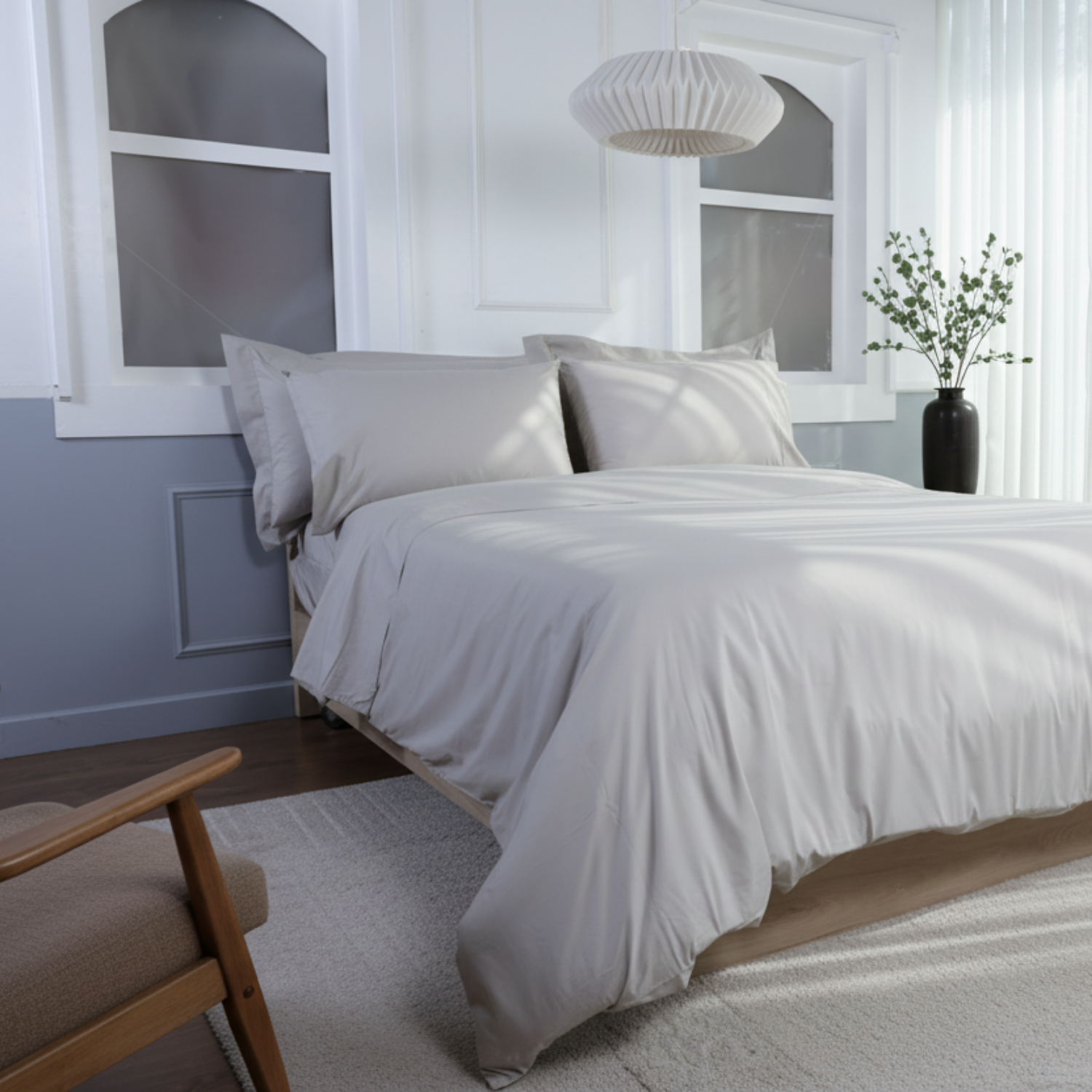 Light Grey Organic Cotton Percale Pillowcases