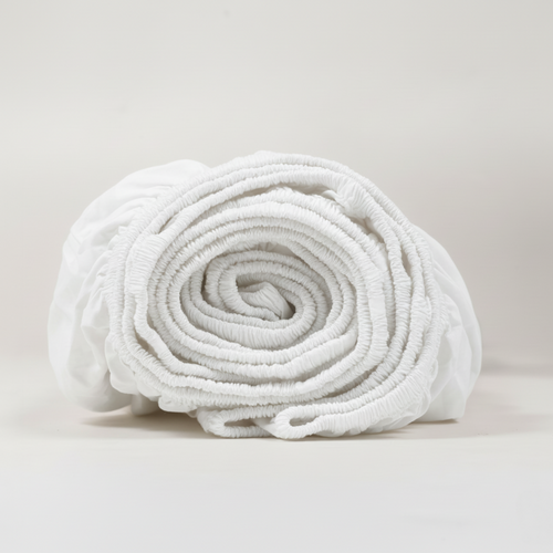 White Organic Cotton Percale Fitted Sheet