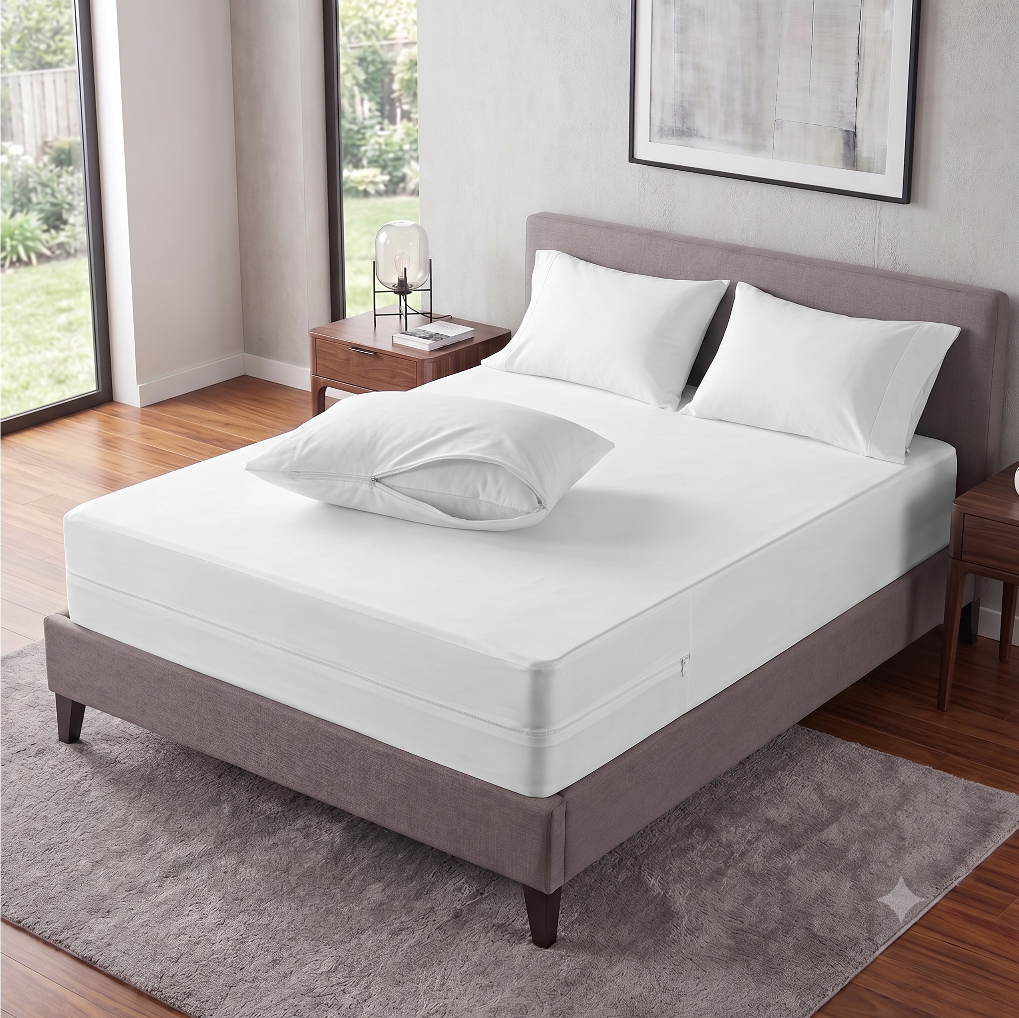 White Cotton Pillow Protector