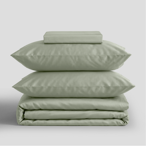 Sage Silky Soft Sateen Duvet Set