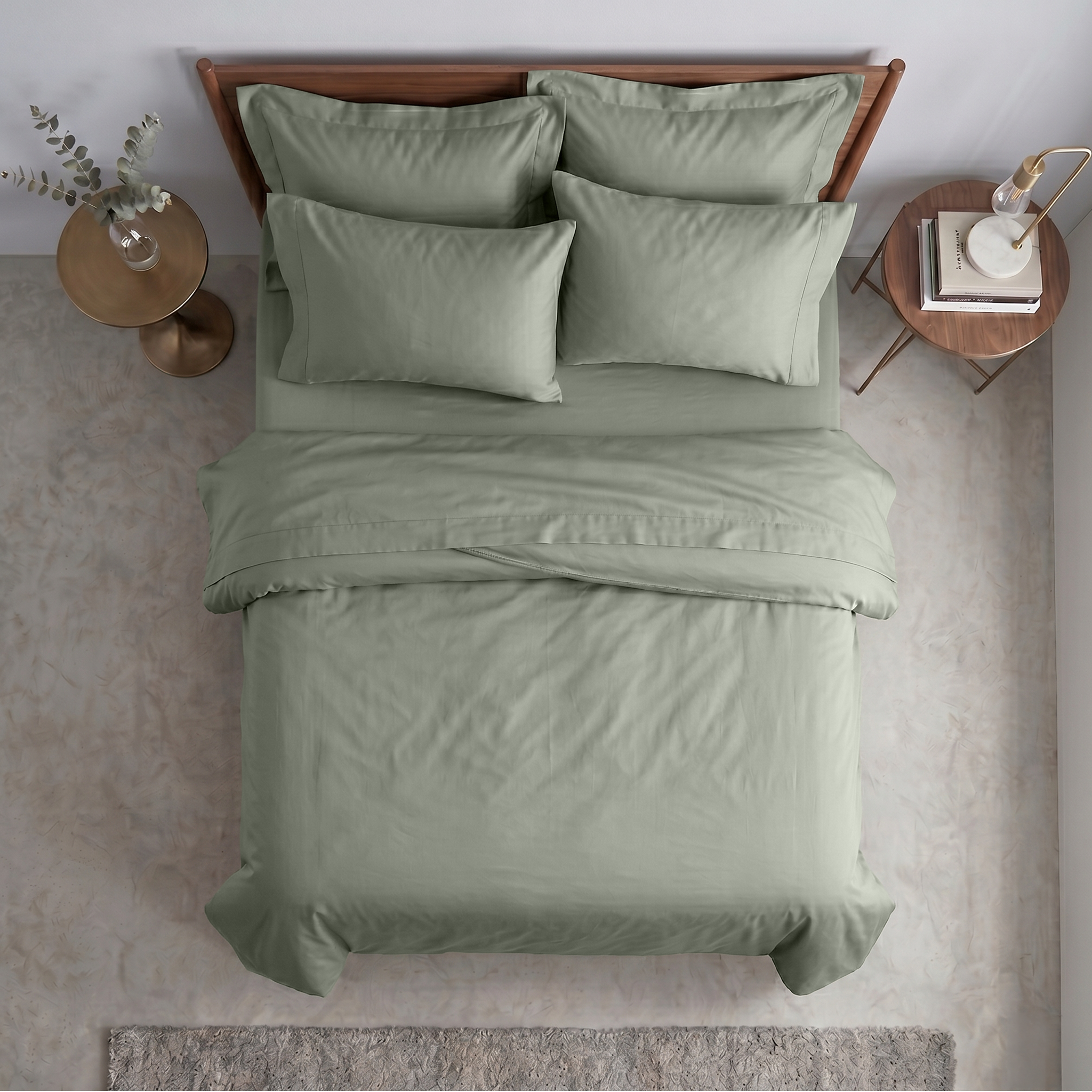 Sage Luxury Cotton Sateen Fitted Sheet