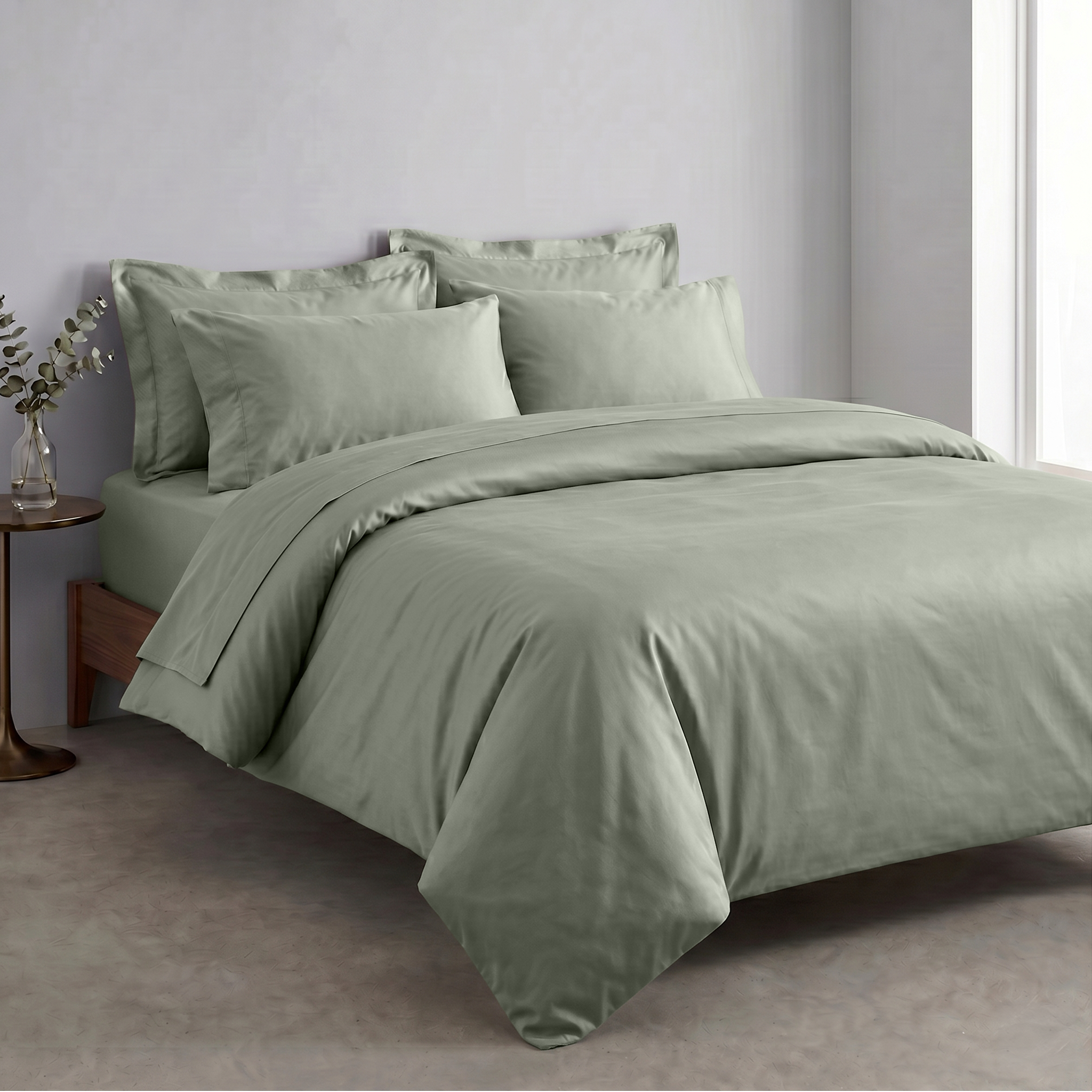 Sage Luxury Cotton Sateen Fitted Sheet