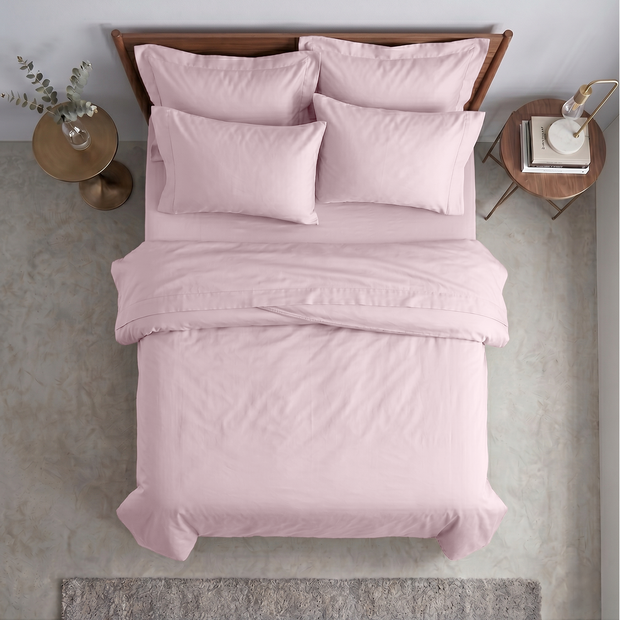 Soft Blush Luxury Cotton Sateen Oxford Pillowcases