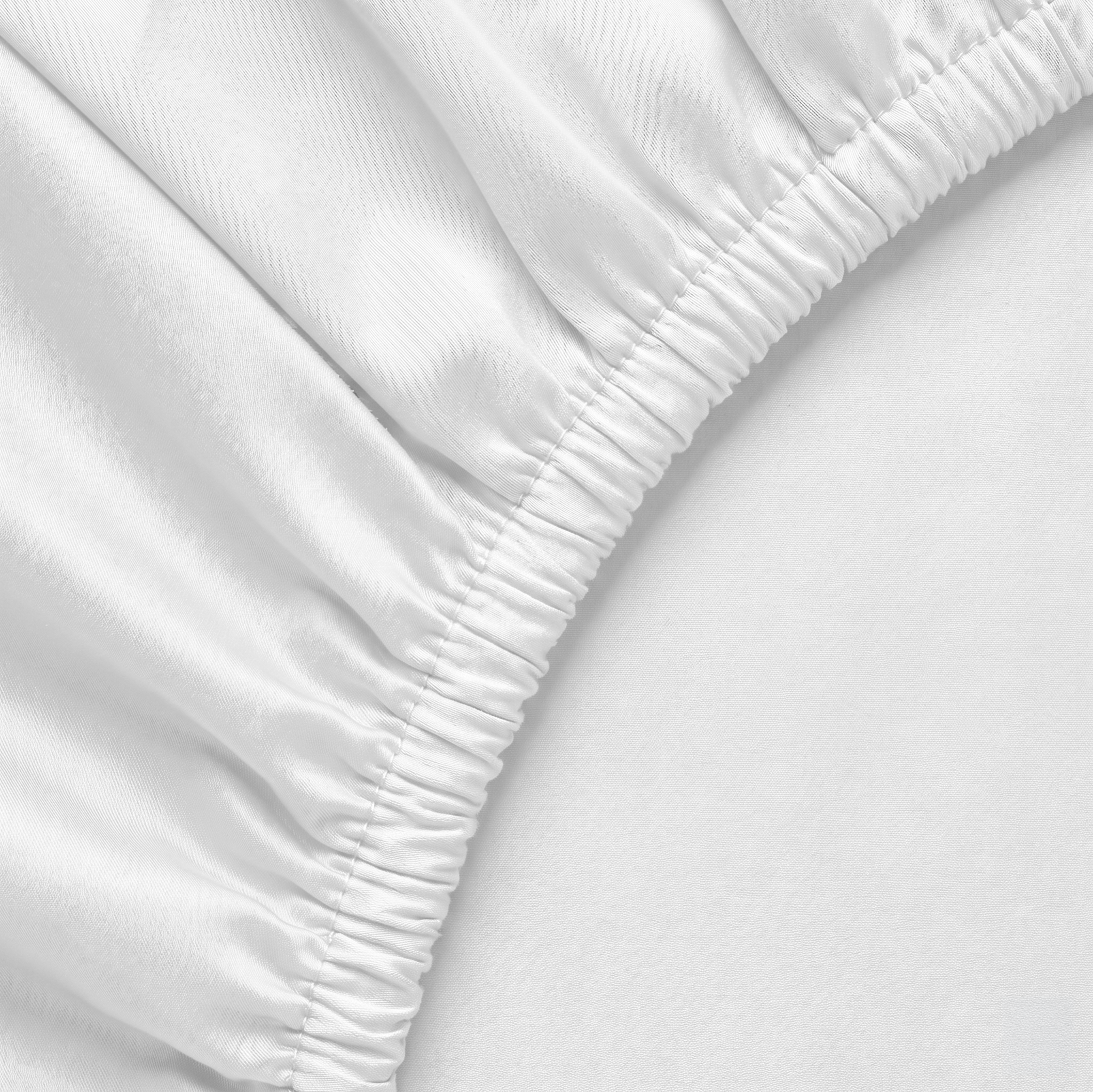 White Luxury Cotton Sateen Fitted Sheet
