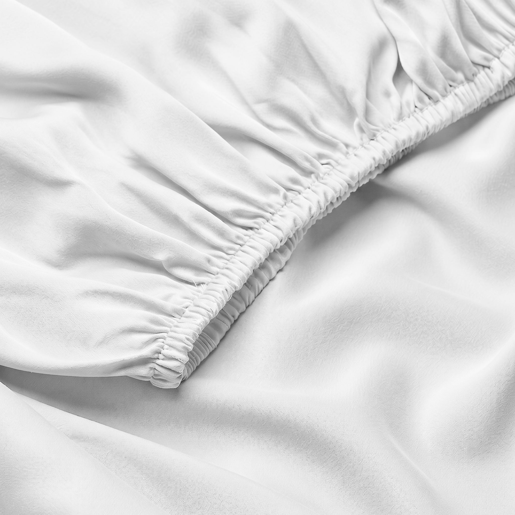 White Luxury Cotton Sateen Fitted Sheet