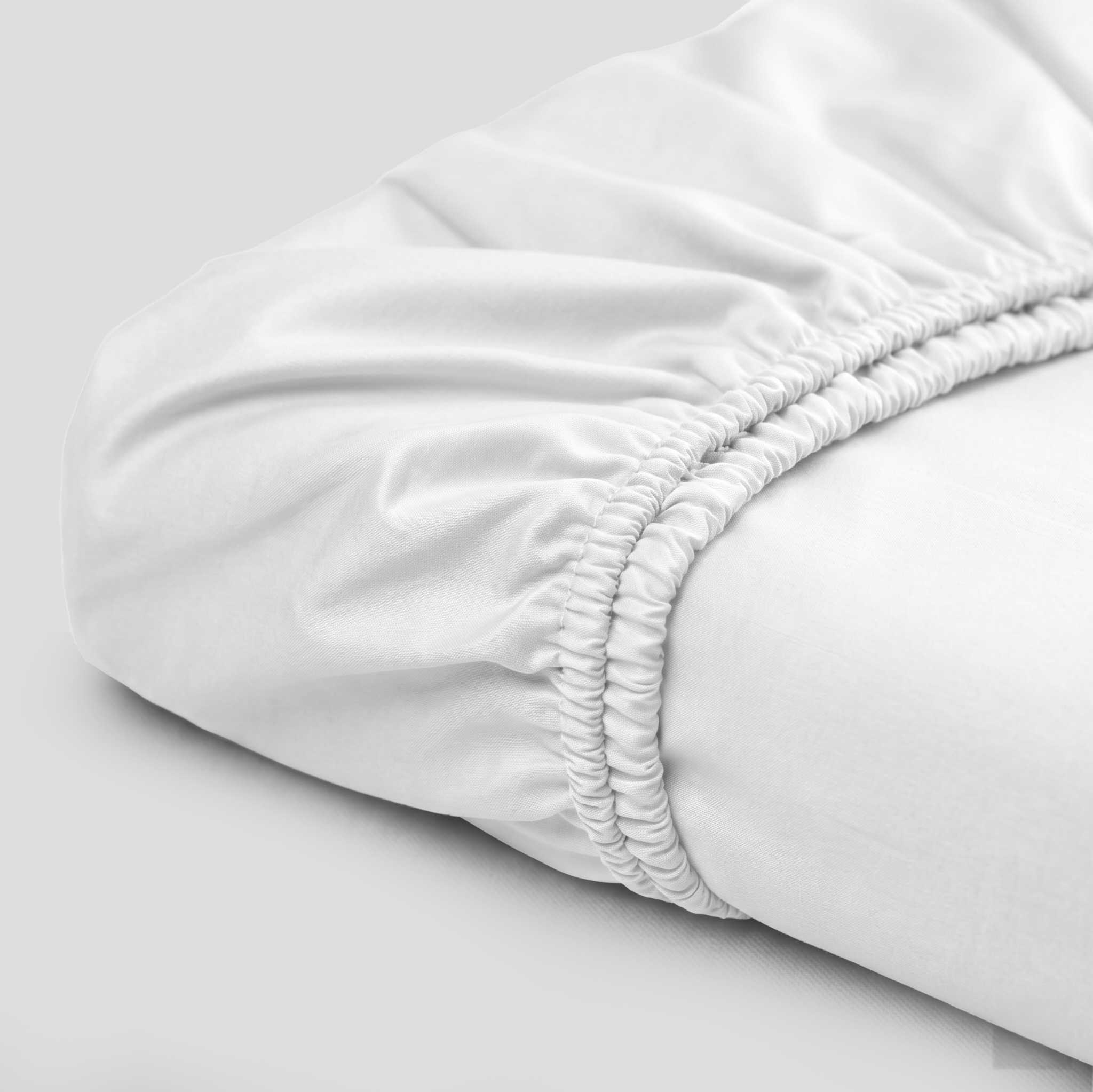 White Luxury Cotton Sateen Fitted Sheet