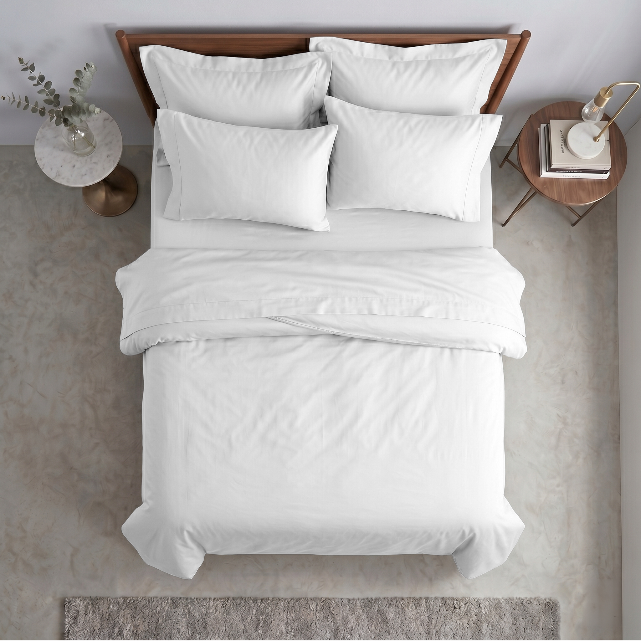 White Luxury Cotton Sateen Fitted Sheet