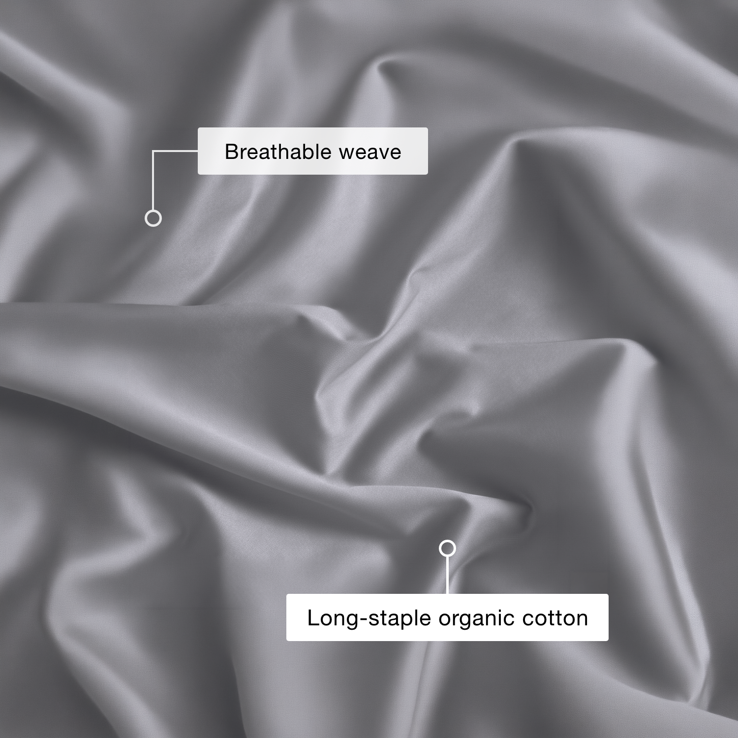 Light Grey Luxury Cotton Sateen Duvet Cover