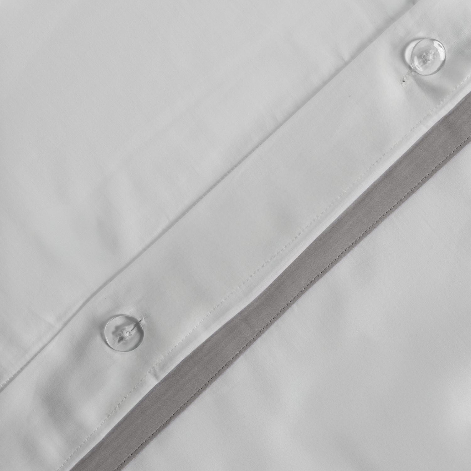 Border Sateen Duvet Cover Light Grey