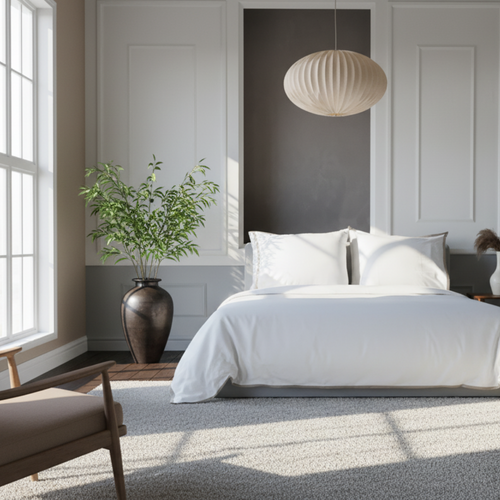 Light Grey Border Sateen Pillowcases