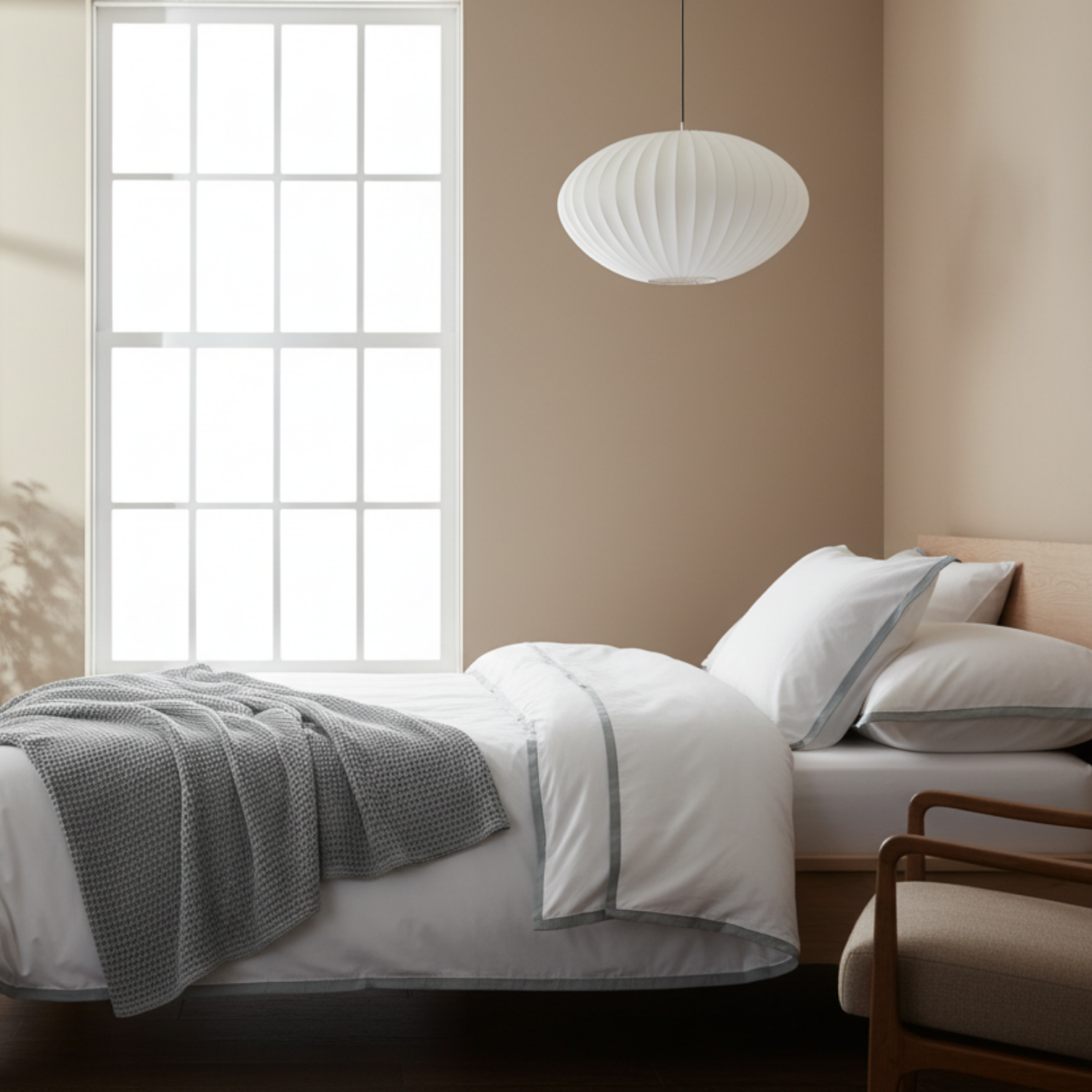 Light Blue Border Sateen Pillowcases