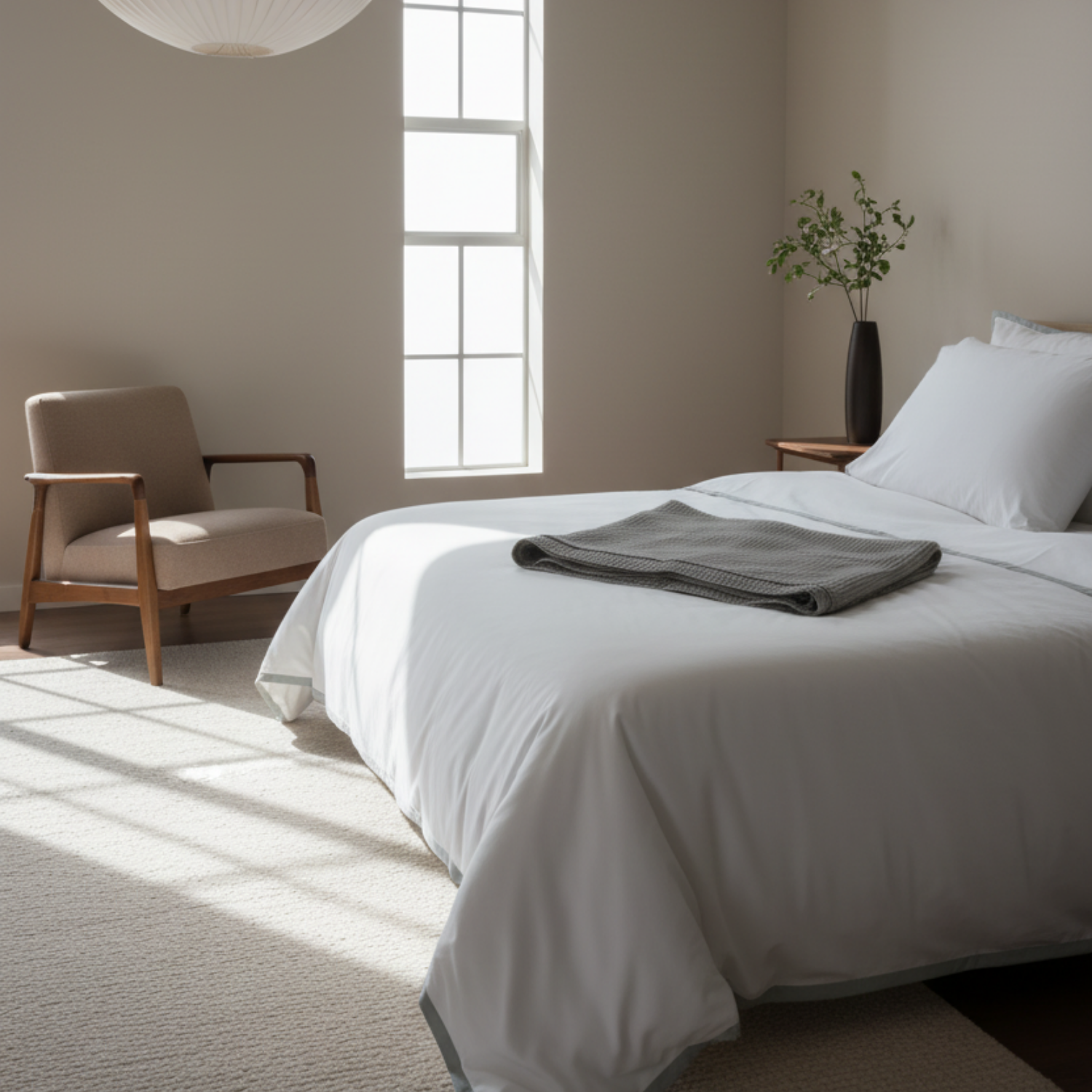 Light Blue Border Sateen Flat Sheet