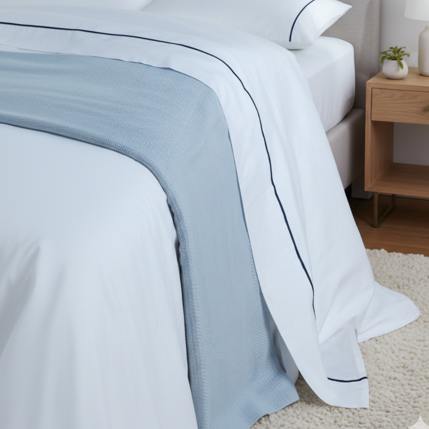 Nightfall Embroidered Sateen Flat Sheet