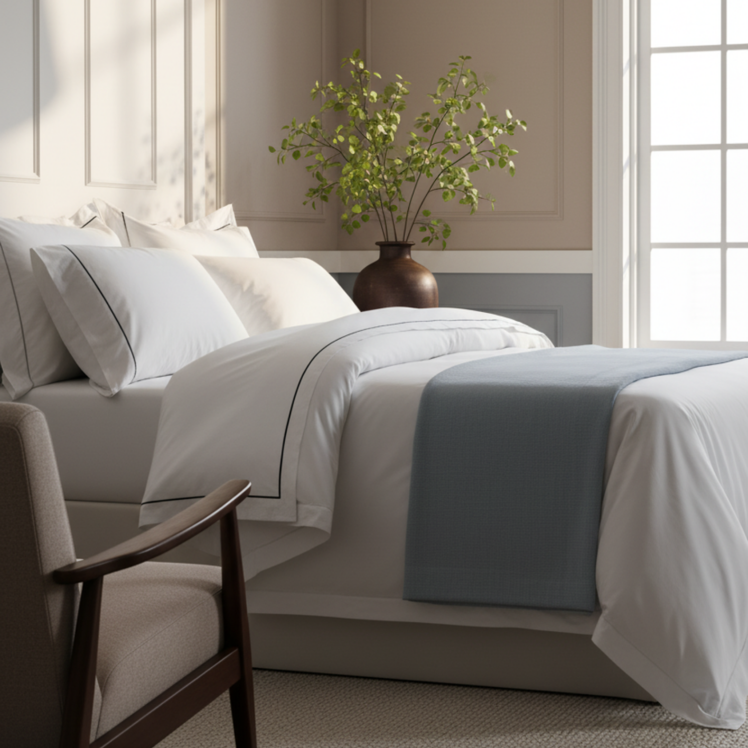 Sateen Pillowcases Nightfall Embroidered