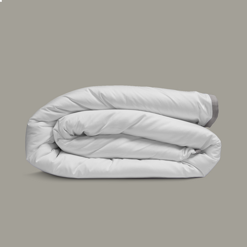 Light Grey Border Sateen Duvet Cover