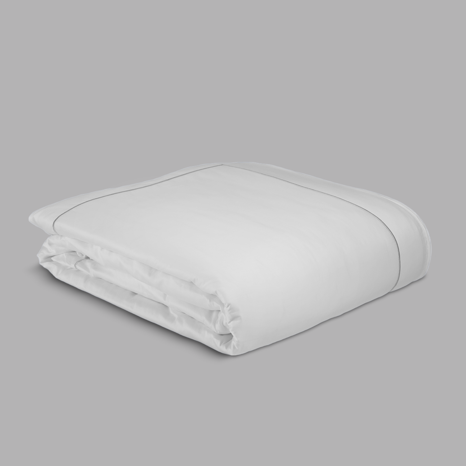 Light Grey Embroidered Sateen Duvet Cover