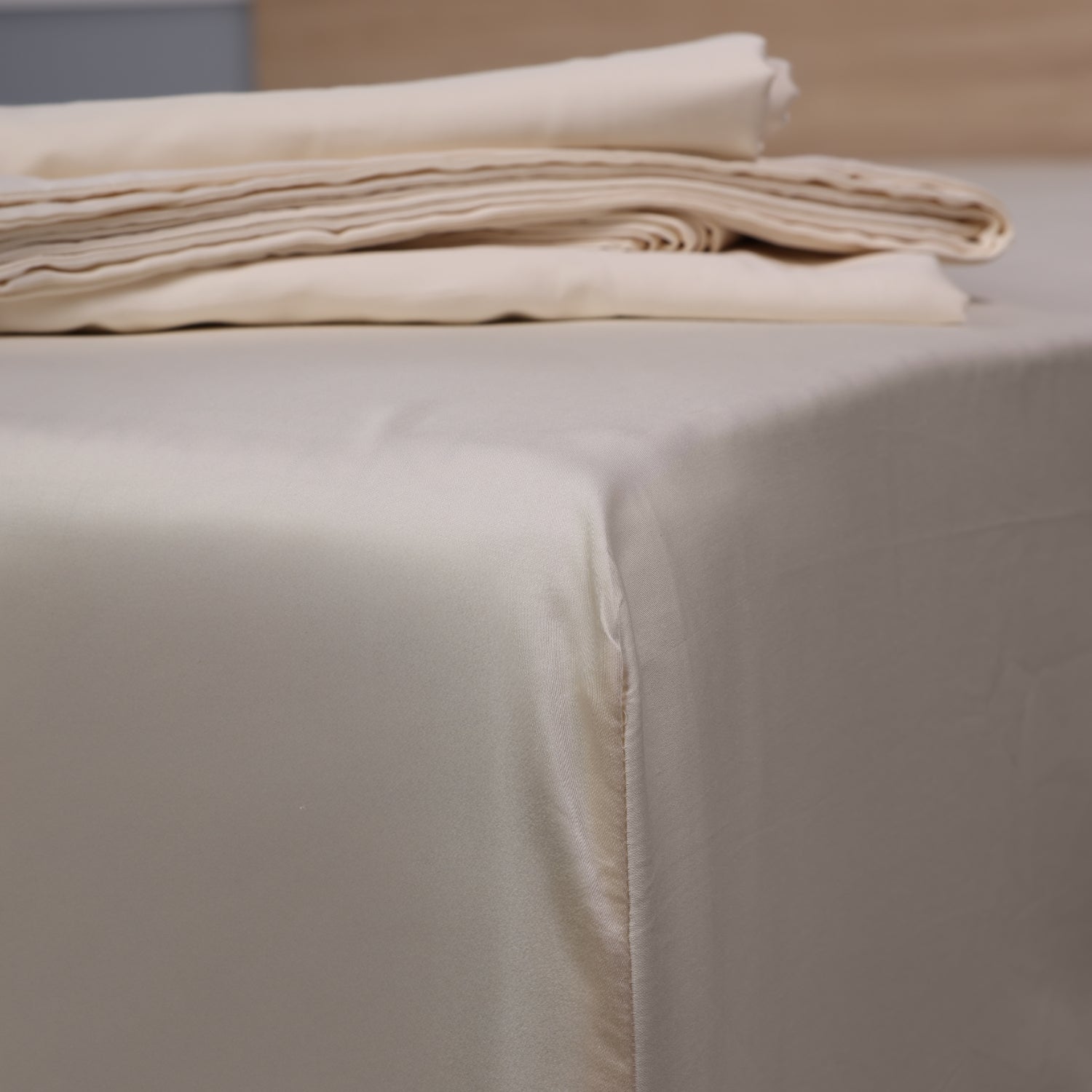 Ivory Luxury Cotton Sateen Fitted Sheet