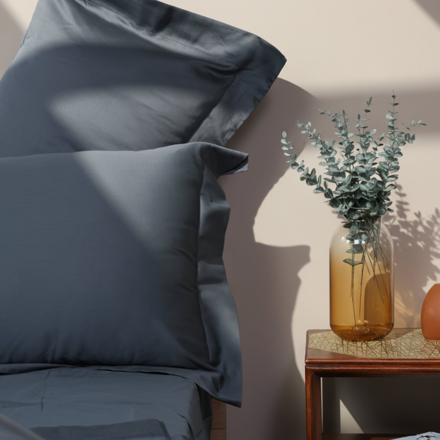 Cotton Sateen Oxford Pillowcases Nightfall Luxury