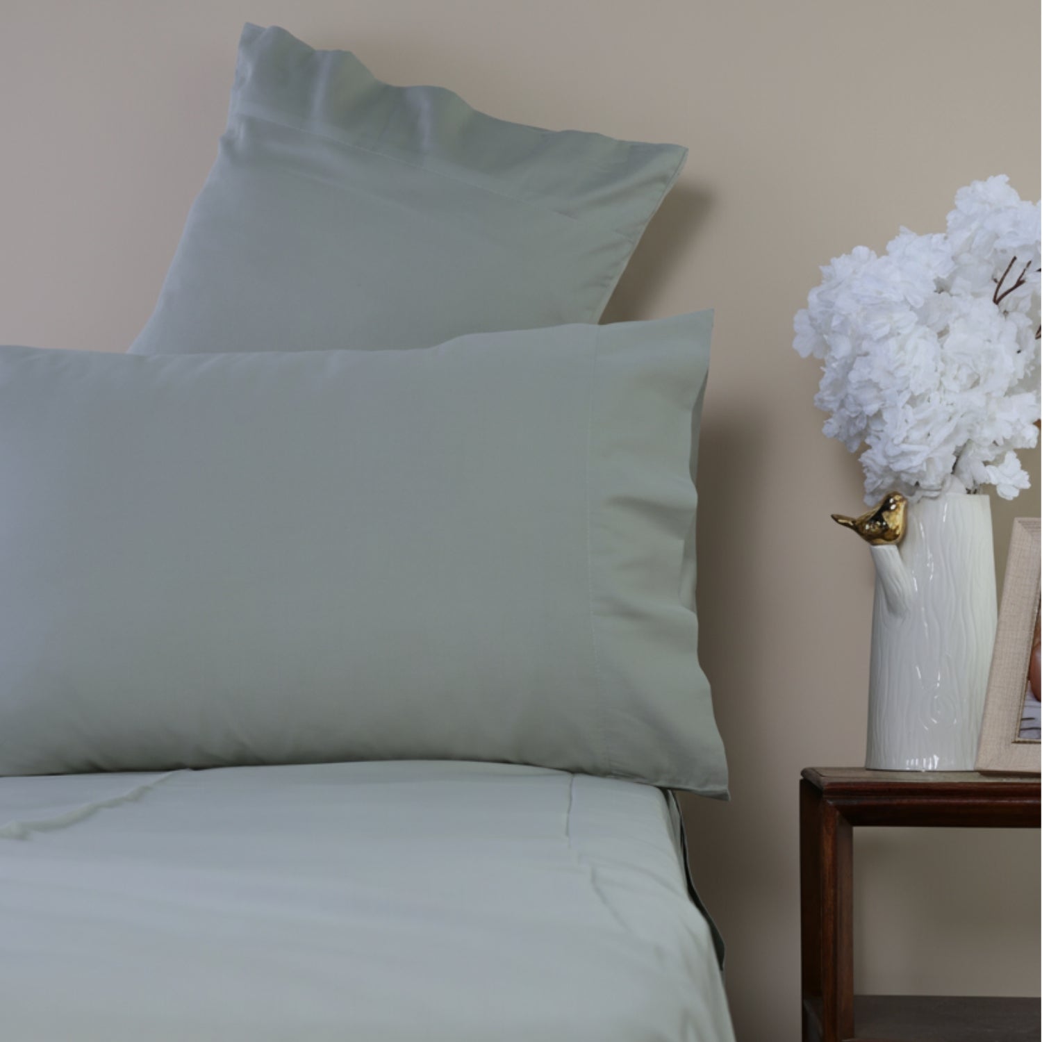 Sage Cotton Sateen Pillowcases