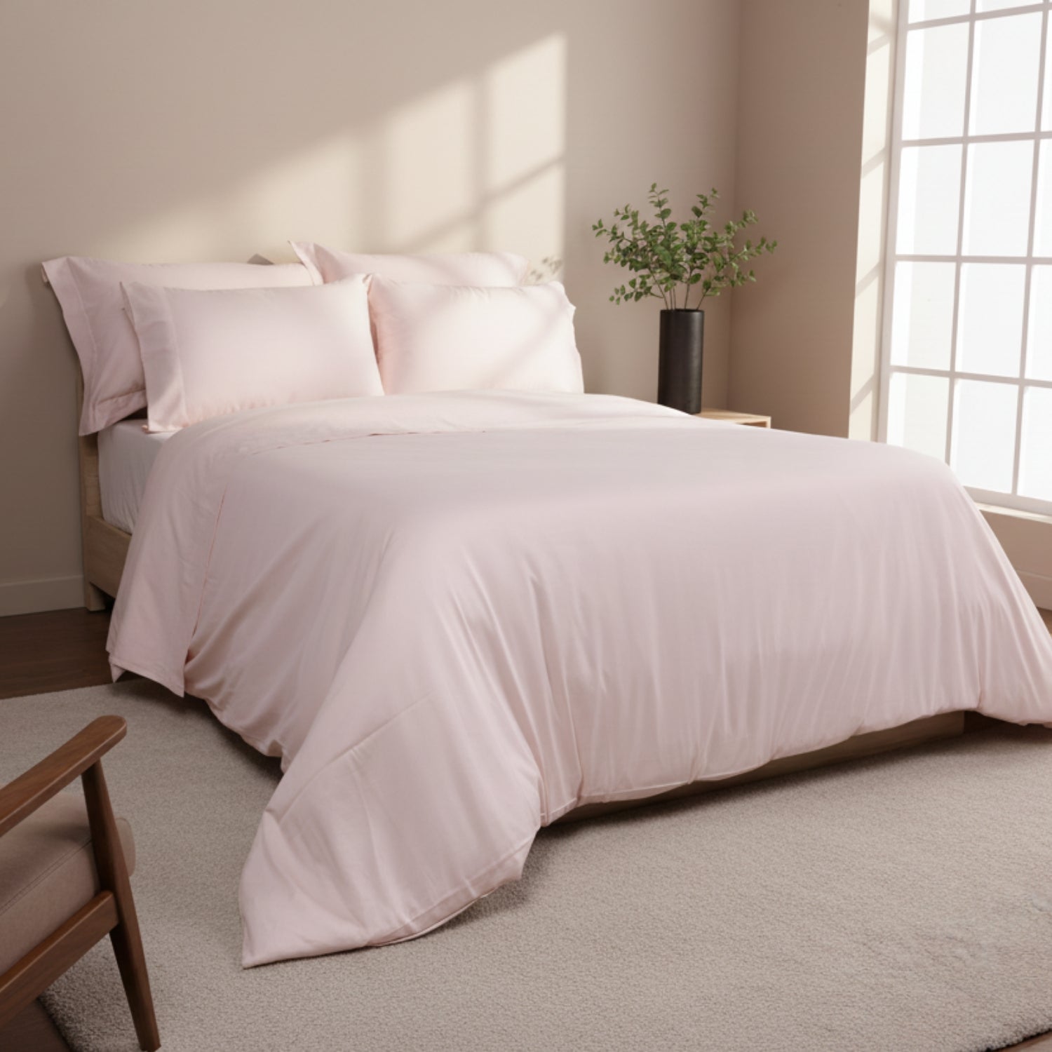 Soft Blush Luxury Cotton Sateen Duvet Cover