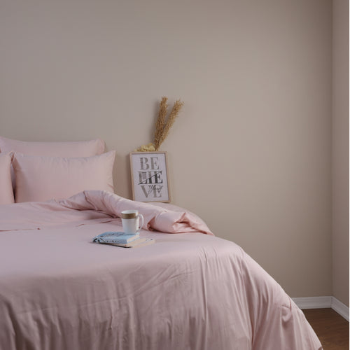 Soft Blush Luxury Cotton Sateen Fitted Sheet