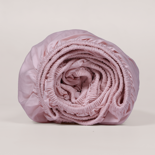 Soft Blush Luxury Cotton Sateen Fitted Sheet