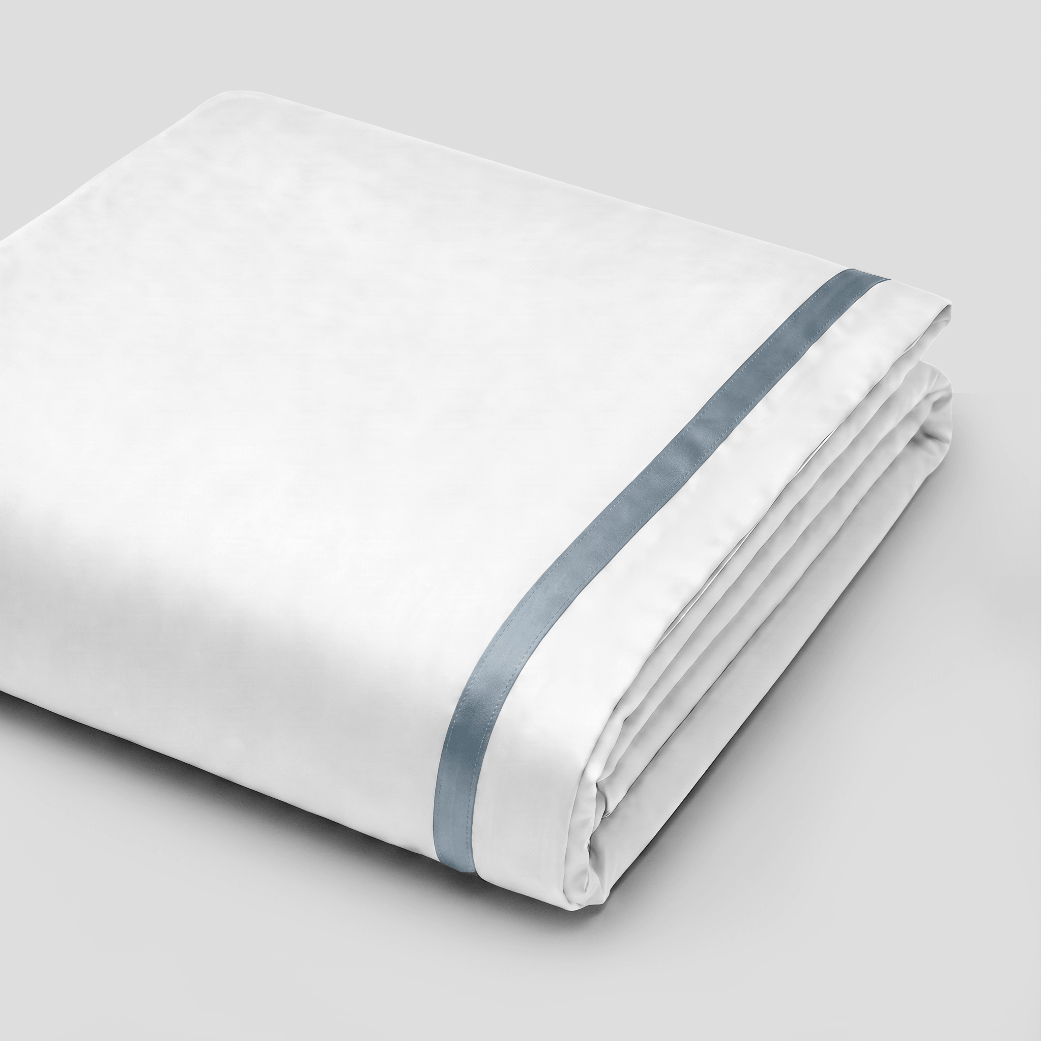 Light Blue Border Sateen Duvet Cover