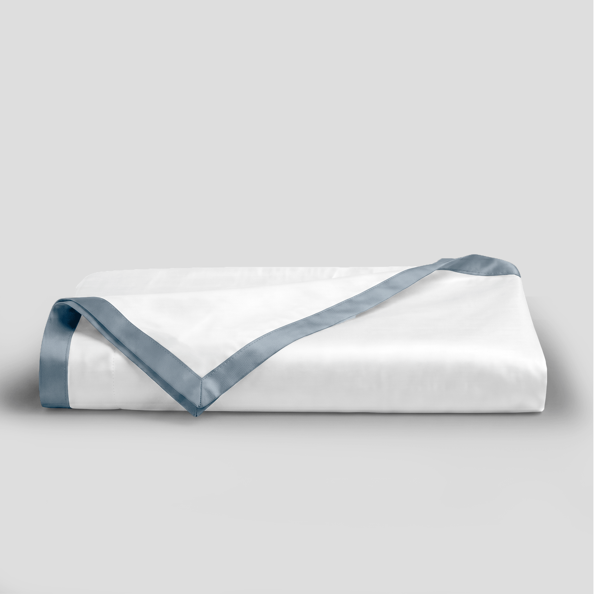 Light Blue Border Sateen Flat Sheet