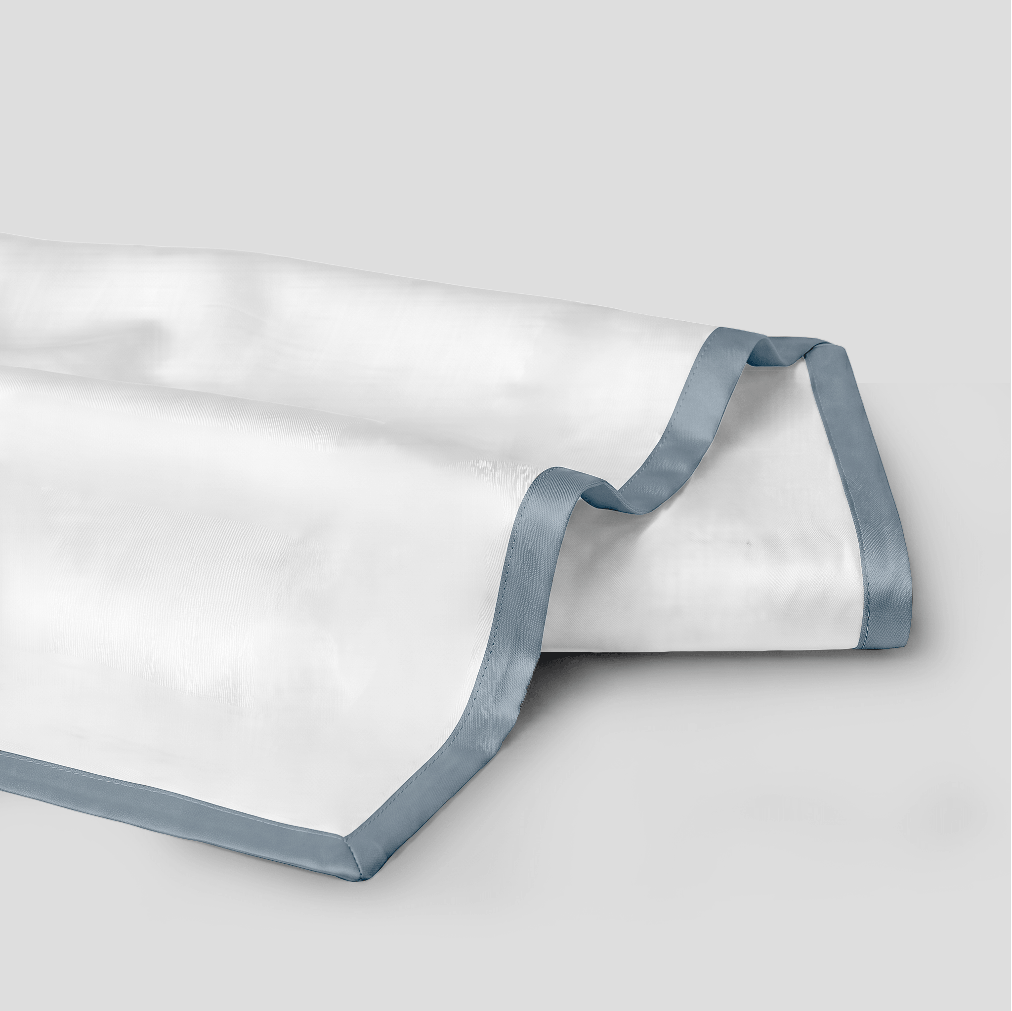 Light Blue Border Sateen Flat Sheet