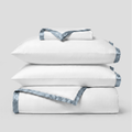 Light Blue Silky Soft Sateen Border Duvet Set