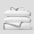Light Grey Silky Soft Sateen Border Duvet Set