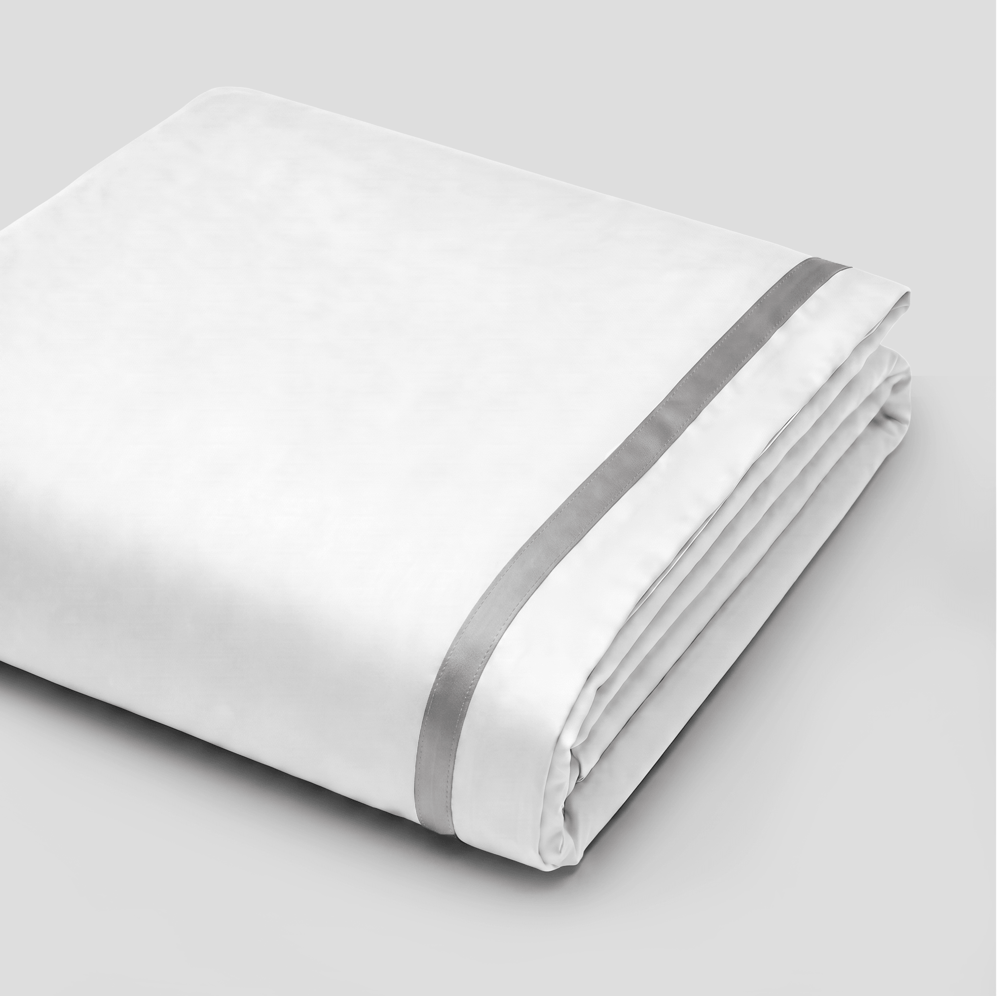 Light Grey Border Sateen Duvet Cover