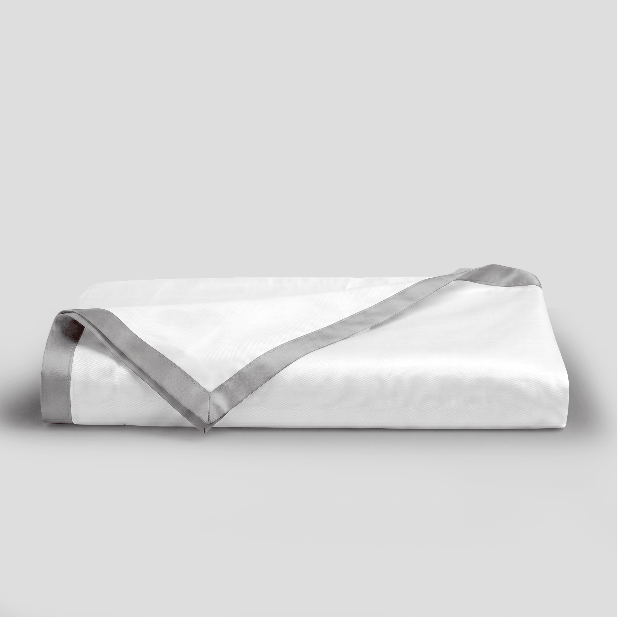 Light Grey Border Sateen Flat Sheet