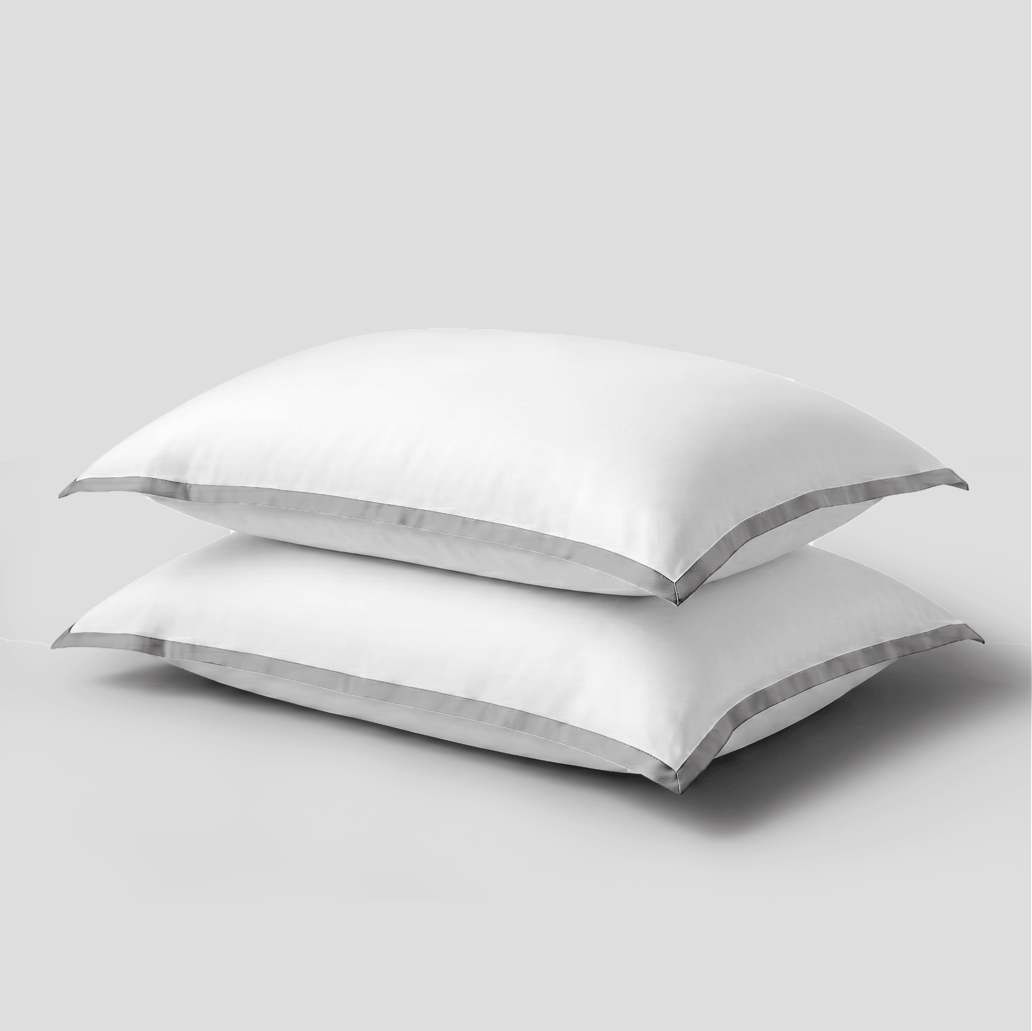 Light Grey Border Sateen Oxford Pillowcases