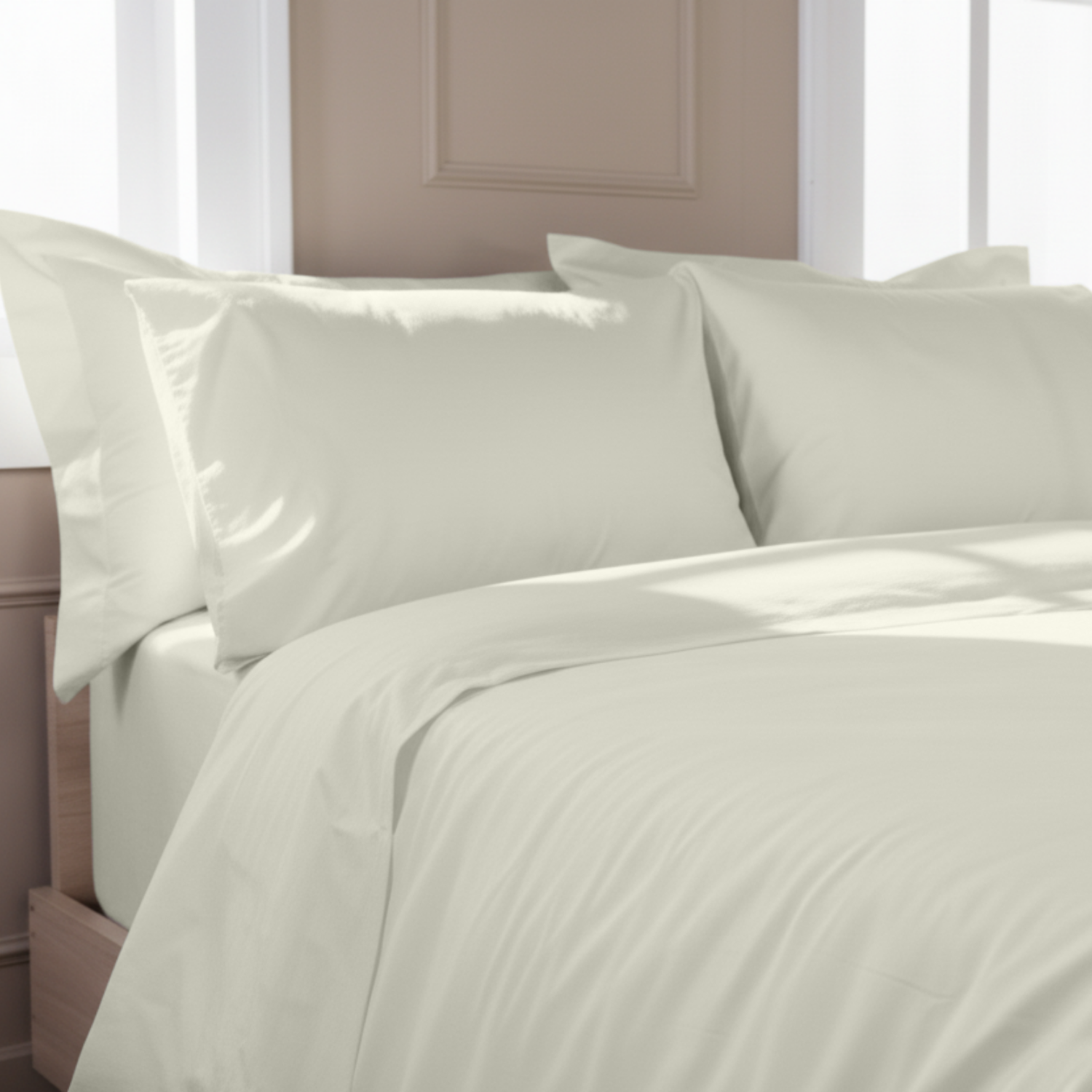 Ivory Organic Cotton Percale Duvet Cover