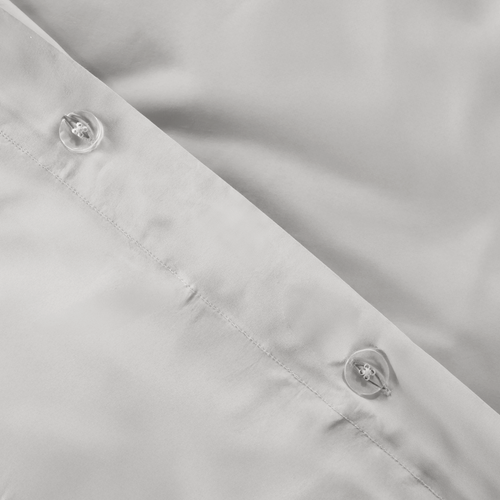 Light Grey Organic Cotton Percale Duvet Cover