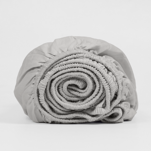 Light Grey Organic Cotton Percale Fitted Sheet