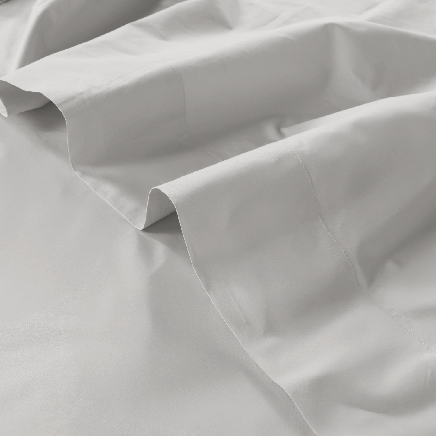 Light Grey Organic Cotton Percale Flat Sheet