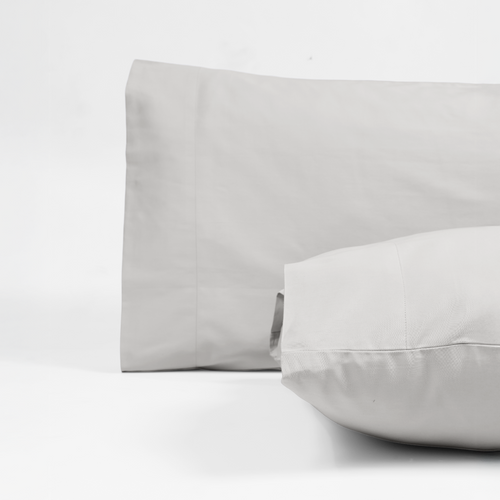 Light Grey Organic Cotton Percale Pillowcases